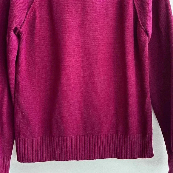 Jeanne Pierre Cowl Neck Solid Knit Sweater, Berry/Purple, Size Large - Picture 14 of 16